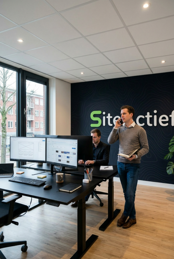 Het team van SiteActief werkt op kantoor aan nieuwe websites